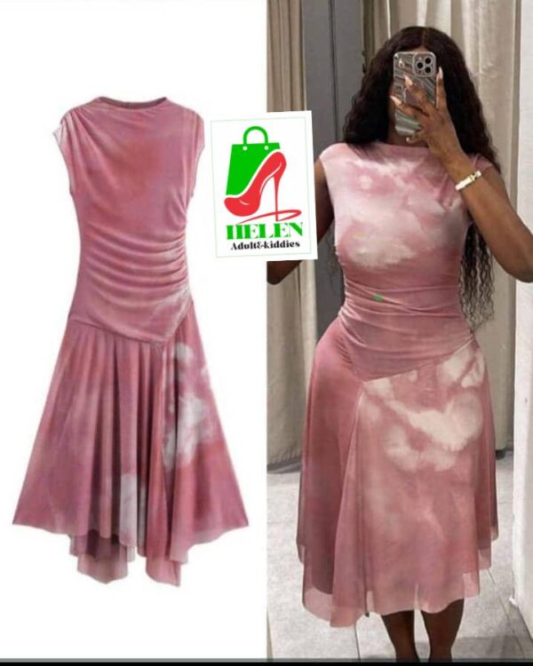 Premium pink tie-die gown (PPT001)